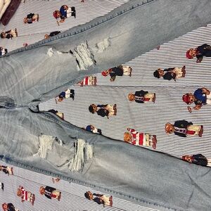 Hollister Light Gray Distressed Skinny Jeans